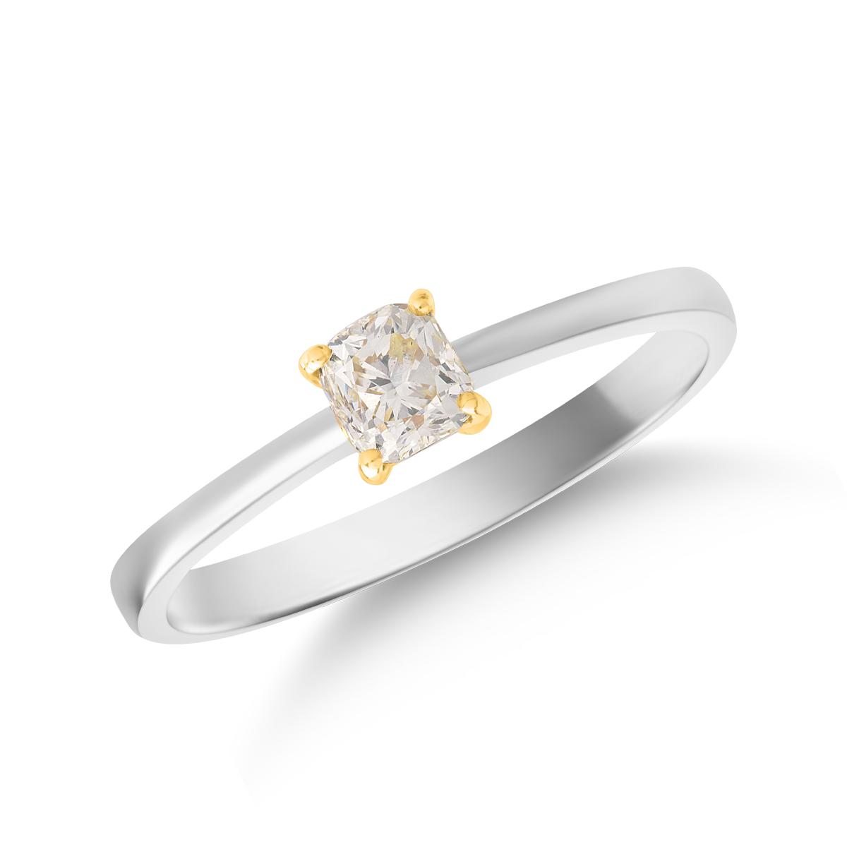 Inel din aur alb de 18K cu diamant maro de 0.32ct